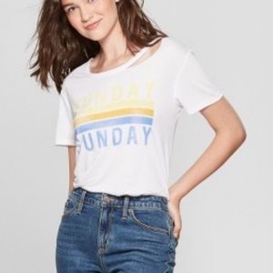 Cute Target Funday Sunday Distressed Tee